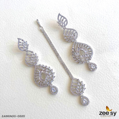 Earrings-0665 Silver Pink