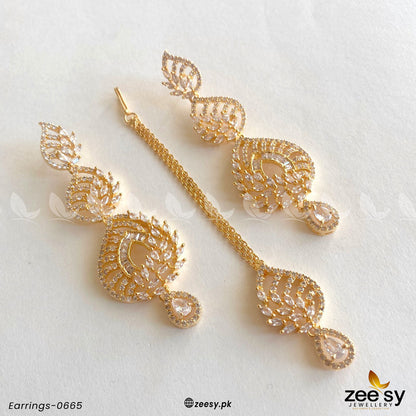Earrings-0665 Golden White
