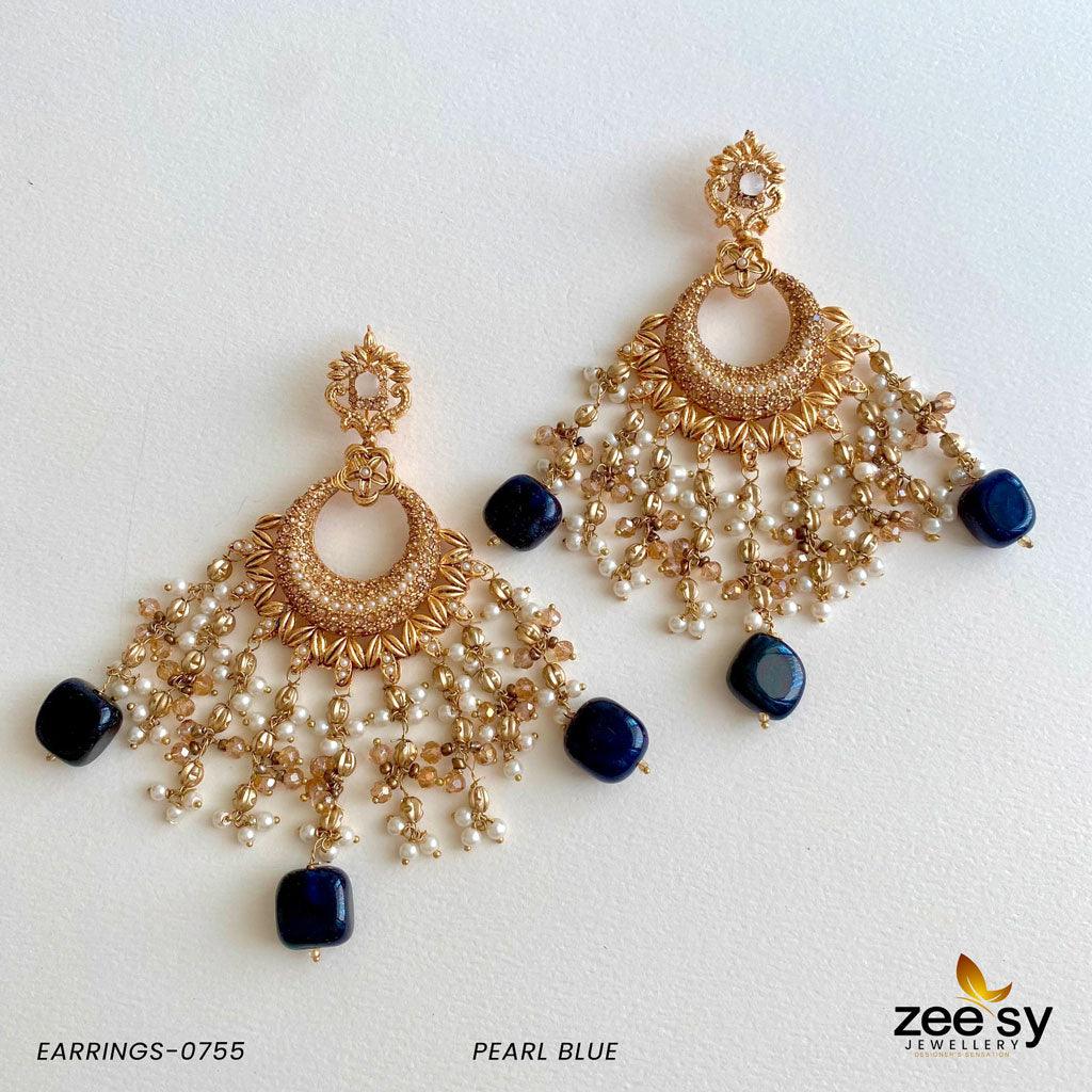 Earrings-0755 Pearl-Blue