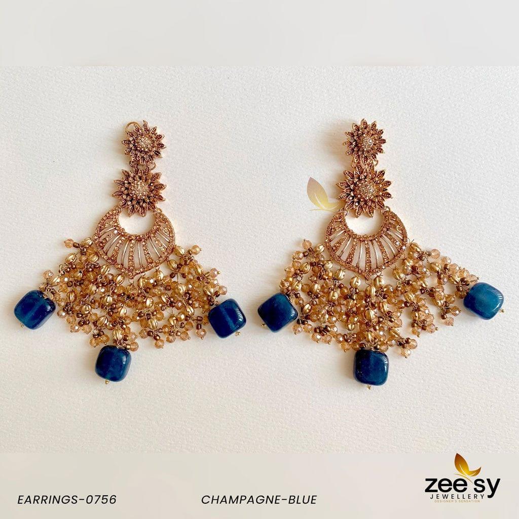 Earrings-0756 Champagne-Blue