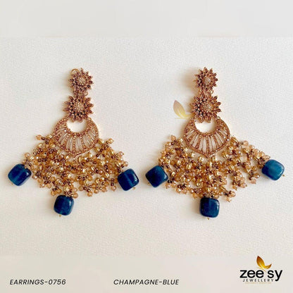 Earrings-0756 Champagne-Blue