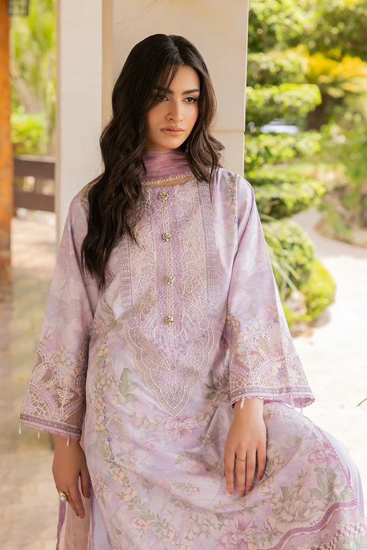 Ellena | Signature Embroidered Collection 25 | A-09 XL Soft Lilac Lawn