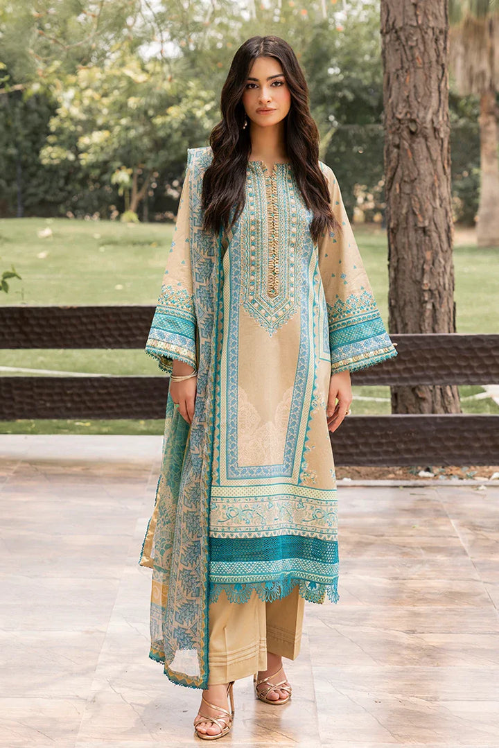 Ellena | Signature Embroidered Collection 25 | A-02 XS Beige Lawn
