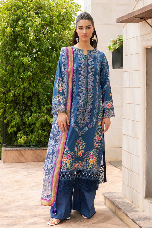 Ellena | Signature Embroidered Collection 25 | A-07 XS Navy Lawn