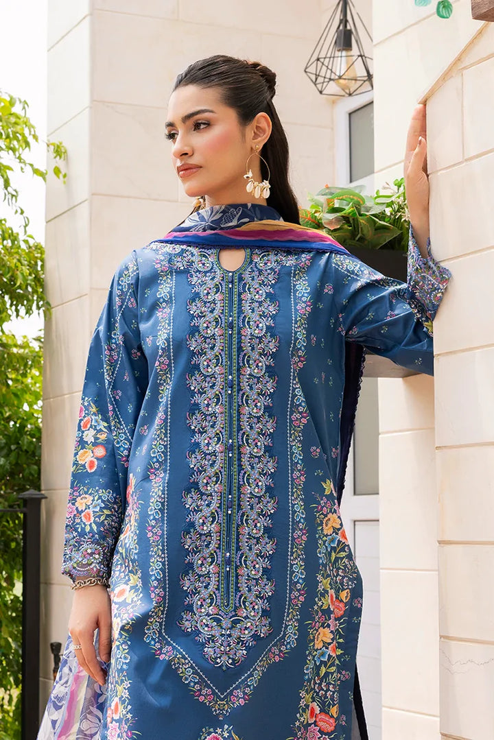 Ellena | Signature Embroidered Collection 25 | A-07 M Navy Lawn