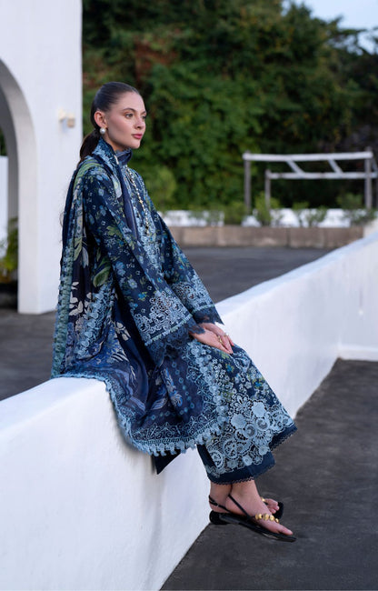 AJR Couture | Printakari Lawn 25 | Eden XL Deep Blue Lawn