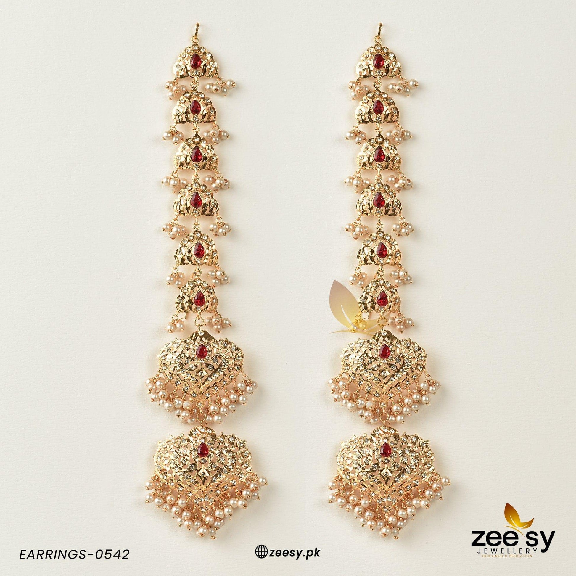 Earrings-0542 Red Pearl