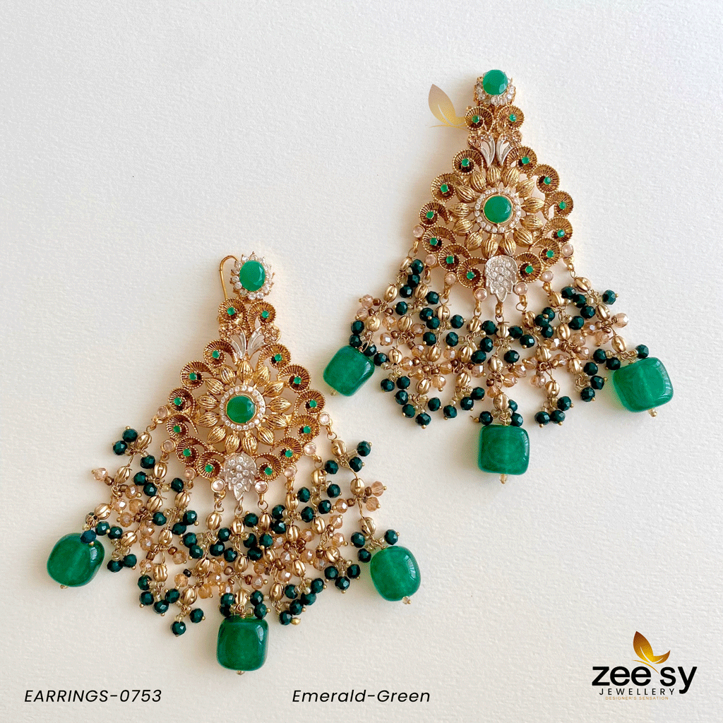 Earrings-0753 Emerald-Green