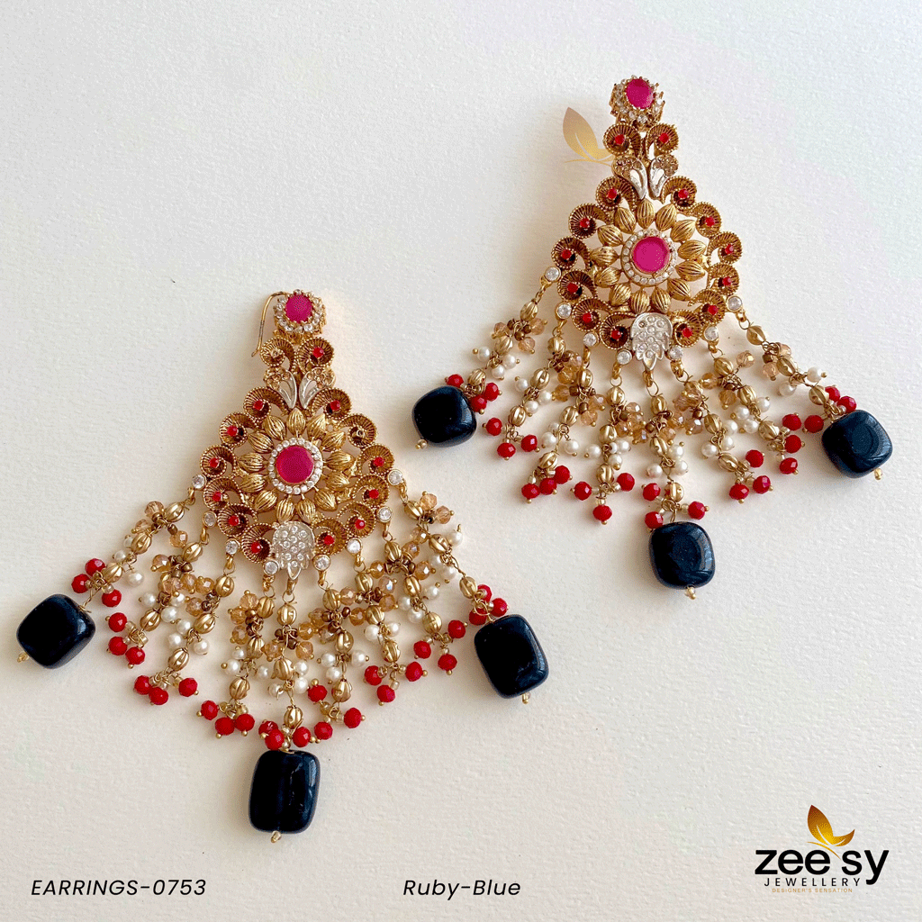 Earrings-0753 Ruby-Blue