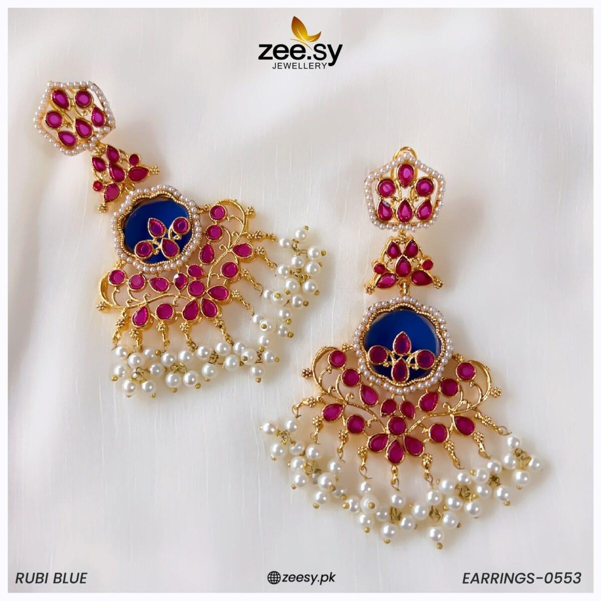 Earrings-0553 Rubi Blue