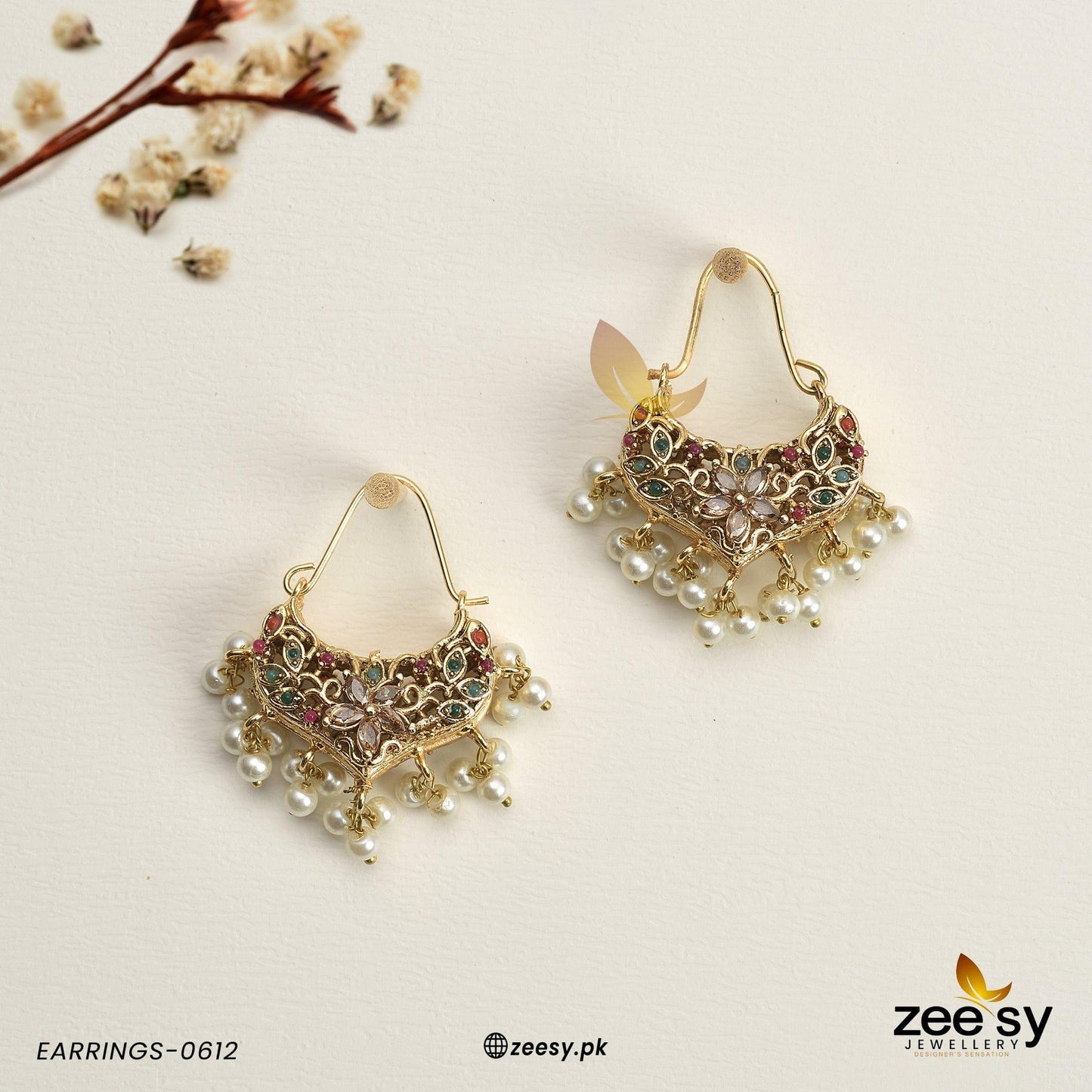 Earrings-0612 Champagne Nauratan