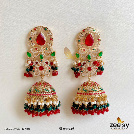 Earrings-0730 Red & Green
