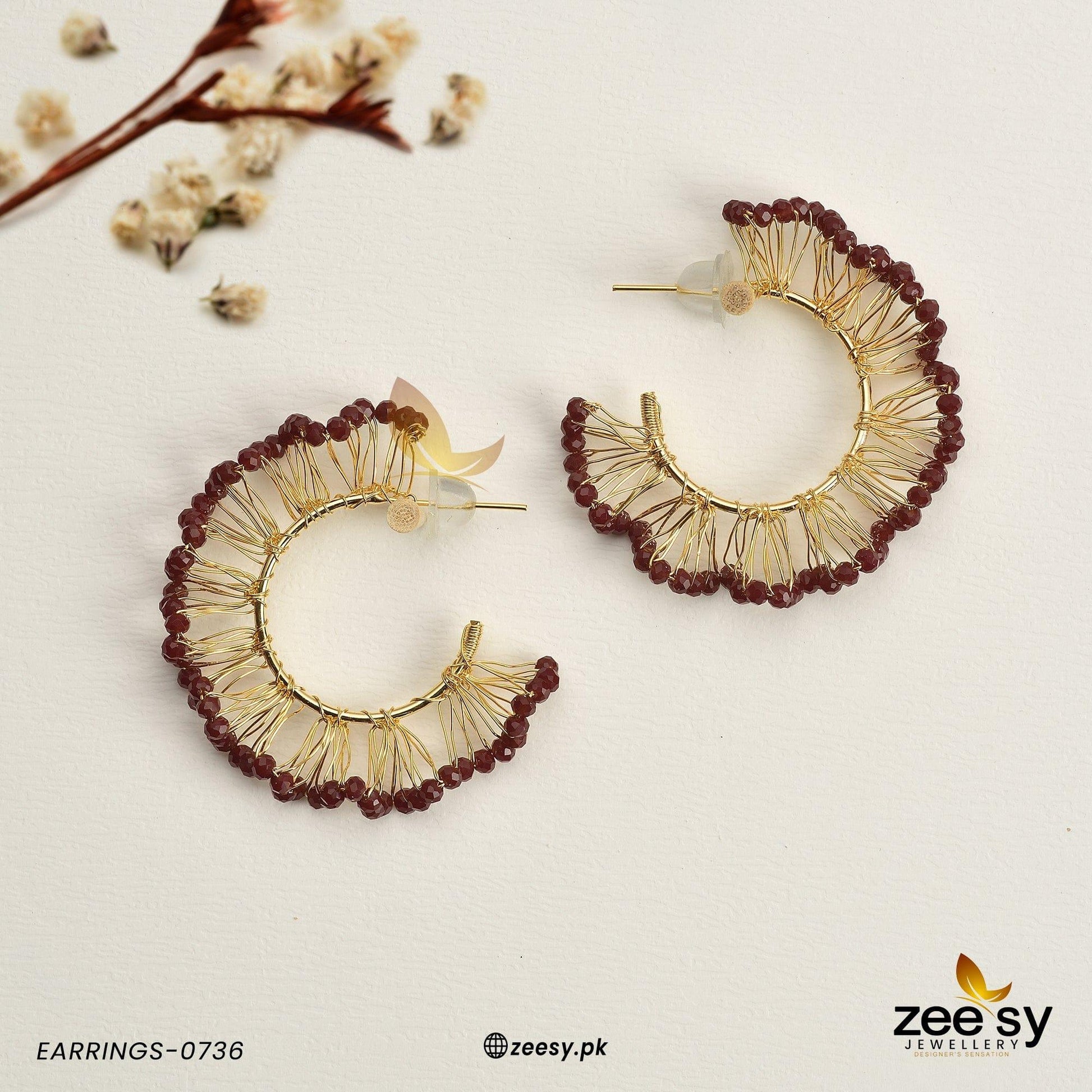 Earrings-0736 Mahroon