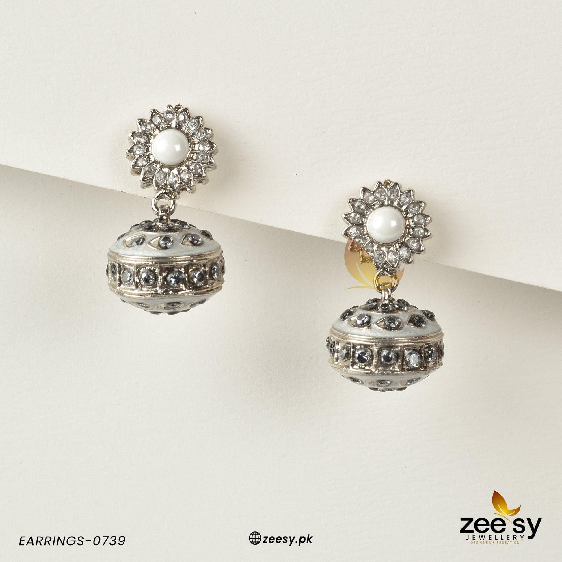 Earrings-0739 White