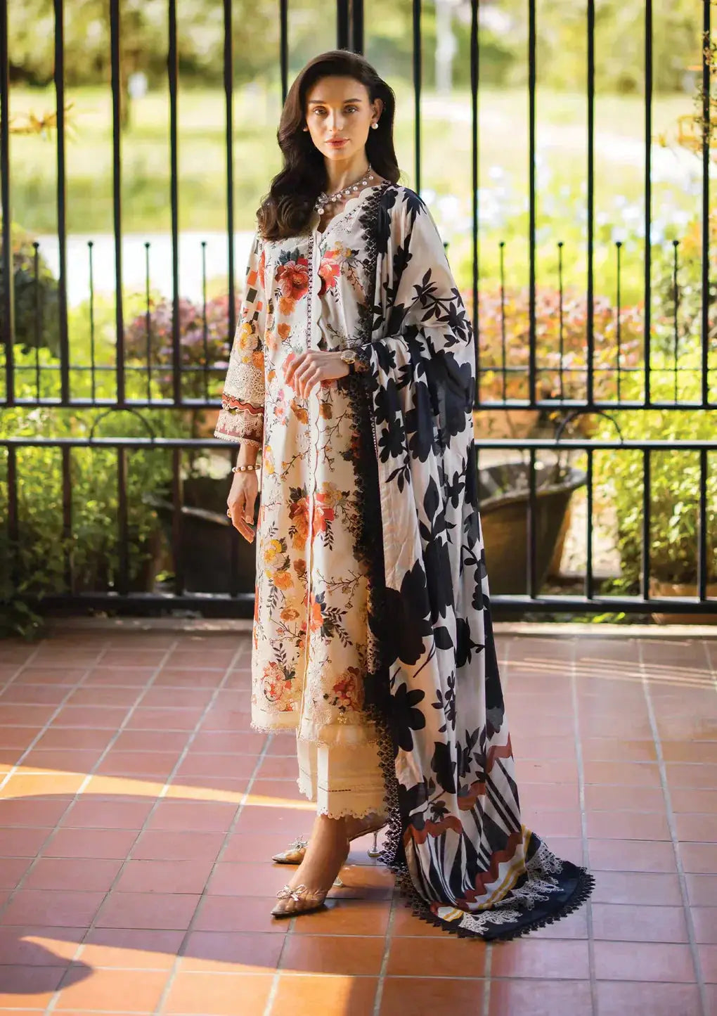 Elaf Premium | Print Chikankari 24 | ECT-02A MELROSE - Pakistani Designer Dress - by Elaf Premium | Type: Luxury - 100% Original at Saira Sultan