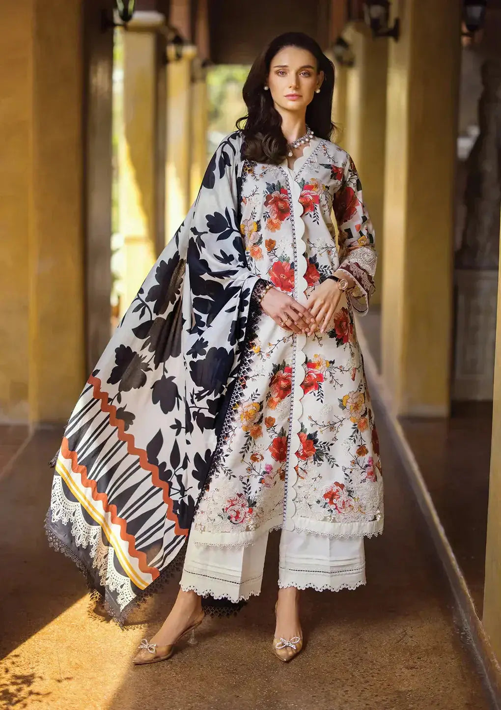 Elaf Premium | Print Chikankari 24 | ECT-02A MELROSE - Pakistani Designer Dress - by Elaf Premium | Type: Luxury - 100% Original at Saira Sultan