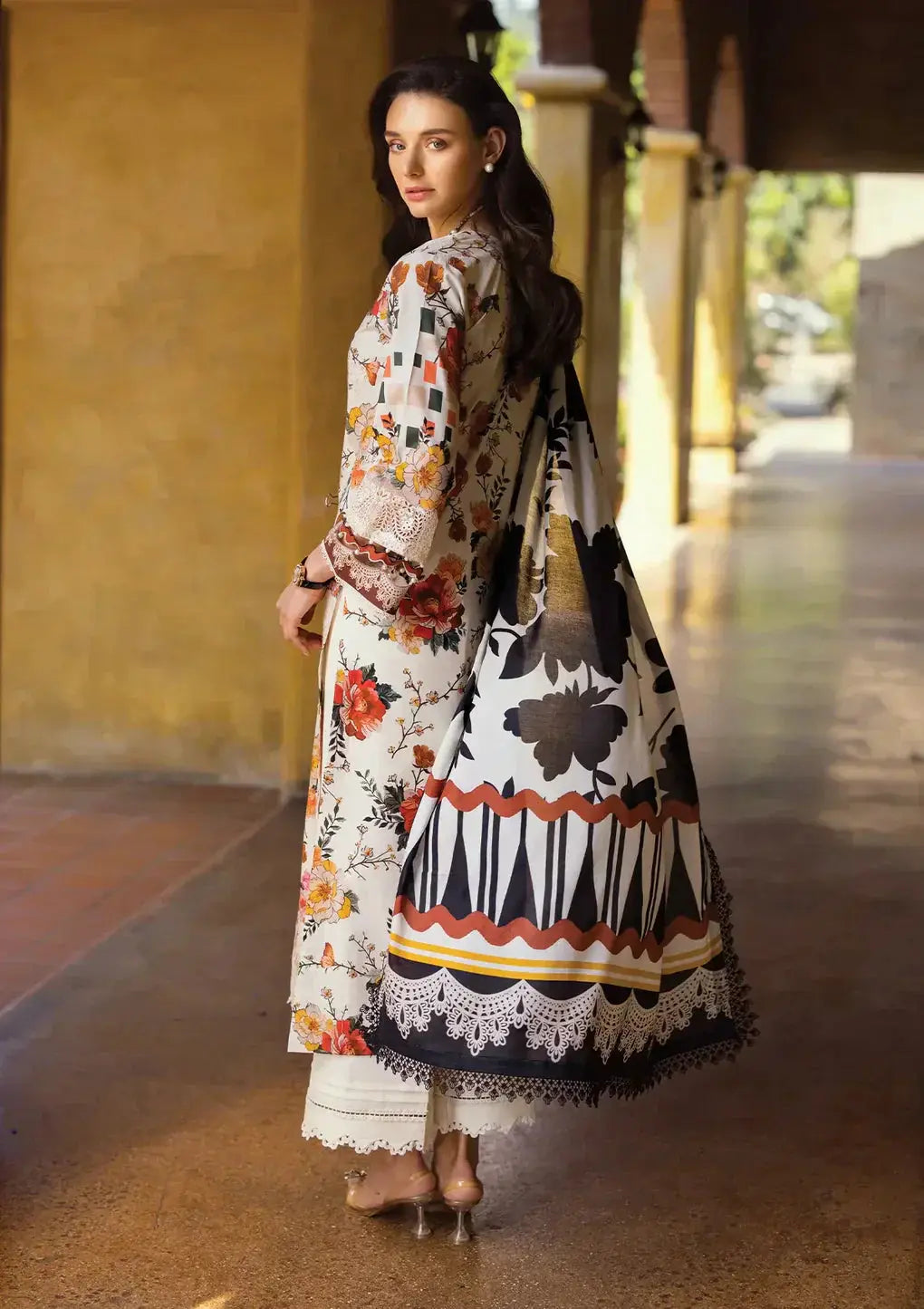 Elaf Premium | Print Chikankari 24 | ECT-02A MELROSE - Pakistani Designer Dress - by Elaf Premium | Type: Luxury - 100% Original at Saira Sultan