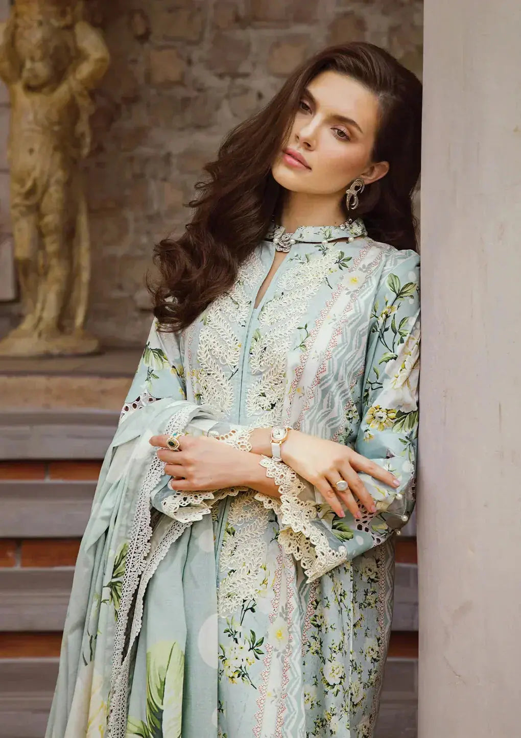 Elaf Premium | Print Chikankari 24 | ECT-05A WATERLILLY - Pakistani Designer Dress - by Elaf Premium | Type: Luxury - 100% Original at Saira Sultan