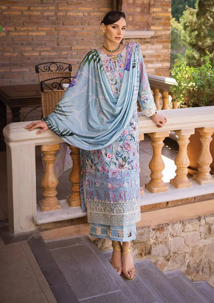 Elaf Premium | Print Chikankari 24 | ECT-03A OCEAN BLUE - Pakistani Designer Dress - by Elaf Premium | Type: Luxury - 100% Original at Saira Sultan