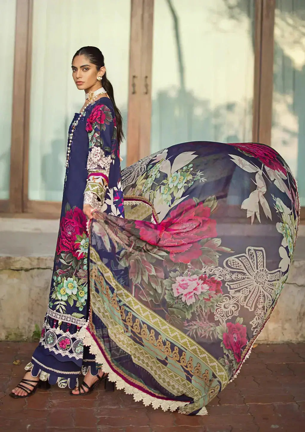 Elaf Premium | Signature Embroidered Lawn 24 | ESL-08A SINCLAIR - Pakistani Designer Dress - by Elaf Premium | Type: Luxury - 100% Original at Saira Sultan