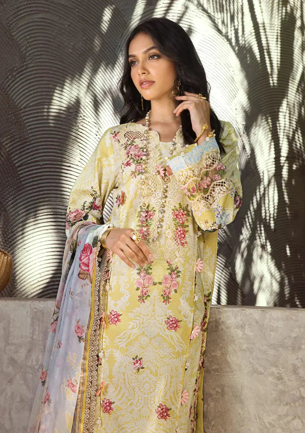 Elaf Premium | Signature Embroidered Lawn 24 | ESL-02A PIXIE DUST - Pakistani Designer Dress - by Elaf Premium | Type: Luxury - 100% Original at Saira Sultan