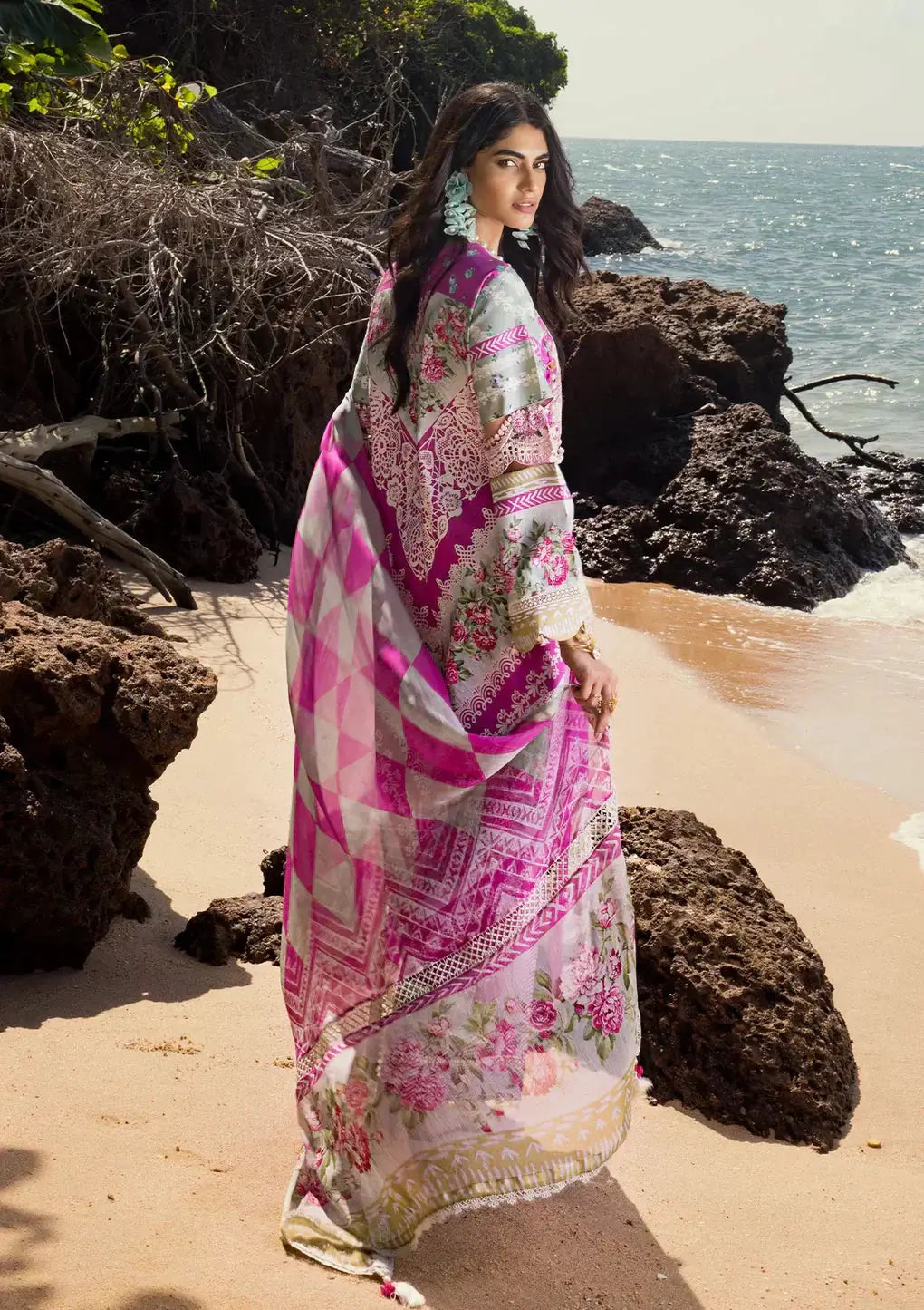 Elaf Premium | Signature Embroidered Lawn 24 | ESL-04B ENCHANTMENT - Pakistani Designer Dress - by Elaf Premium | Type: Luxury - 100% Original at Saira Sultan