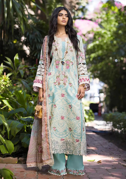 Elaf Premium | Signature Embroidered Lawn 24 | ESL-02B PEARLY ESSENCE - Pakistani Designer Dress - by Elaf Premium | Type: Luxury - 100% Original at Saira Sultan