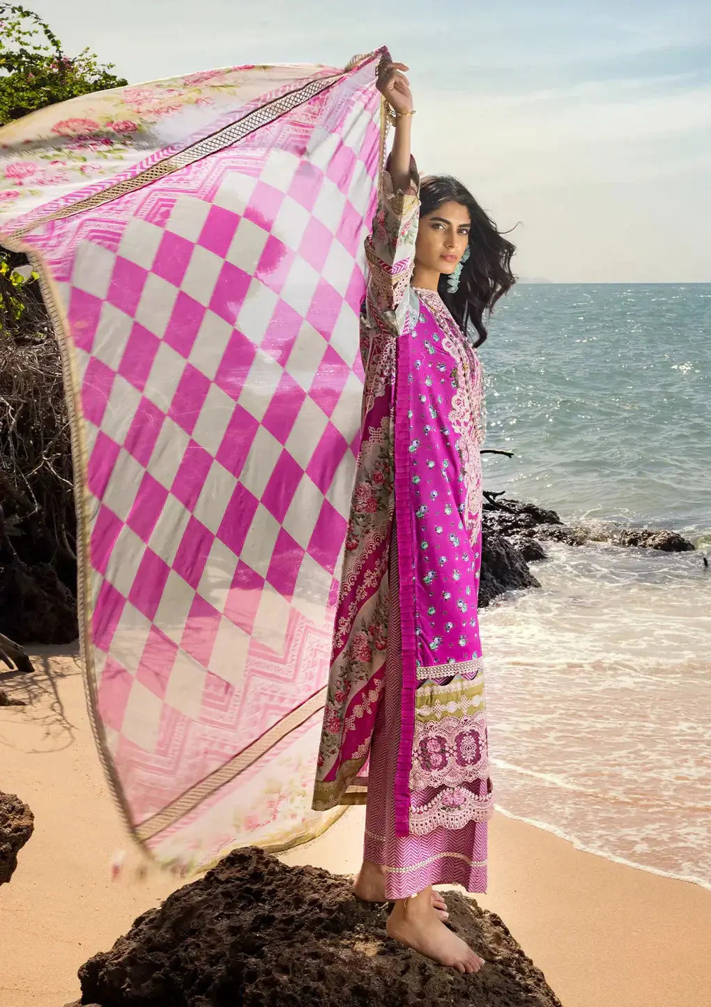 Elaf Premium | Signature Embroidered Lawn 24 | ESL-04B ENCHANTMENT - Pakistani Designer Dress - by Elaf Premium | Type: Luxury - 100% Original at Saira Sultan