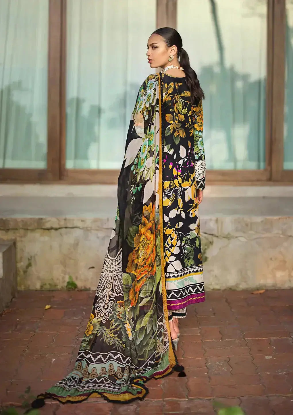 Elaf Premium | Signature Embroidered Lawn 24 | ESL-08B NIGHTFALL - Pakistani Designer Dress - by Elaf Premium | Type: Luxury - 100% Original at Saira Sultan