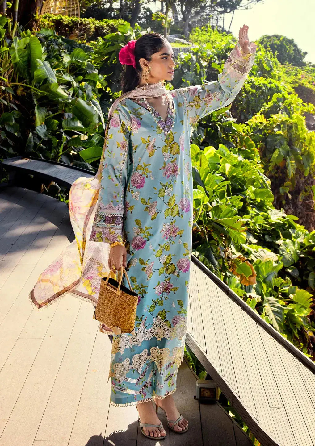 Elaf Premium | Signature Embroidered Lawn 24 | ESL-05A STARLIT HARMONY - Pakistani Designer Dress - by Elaf Premium | Type: Luxury - 100% Original at Saira Sultan