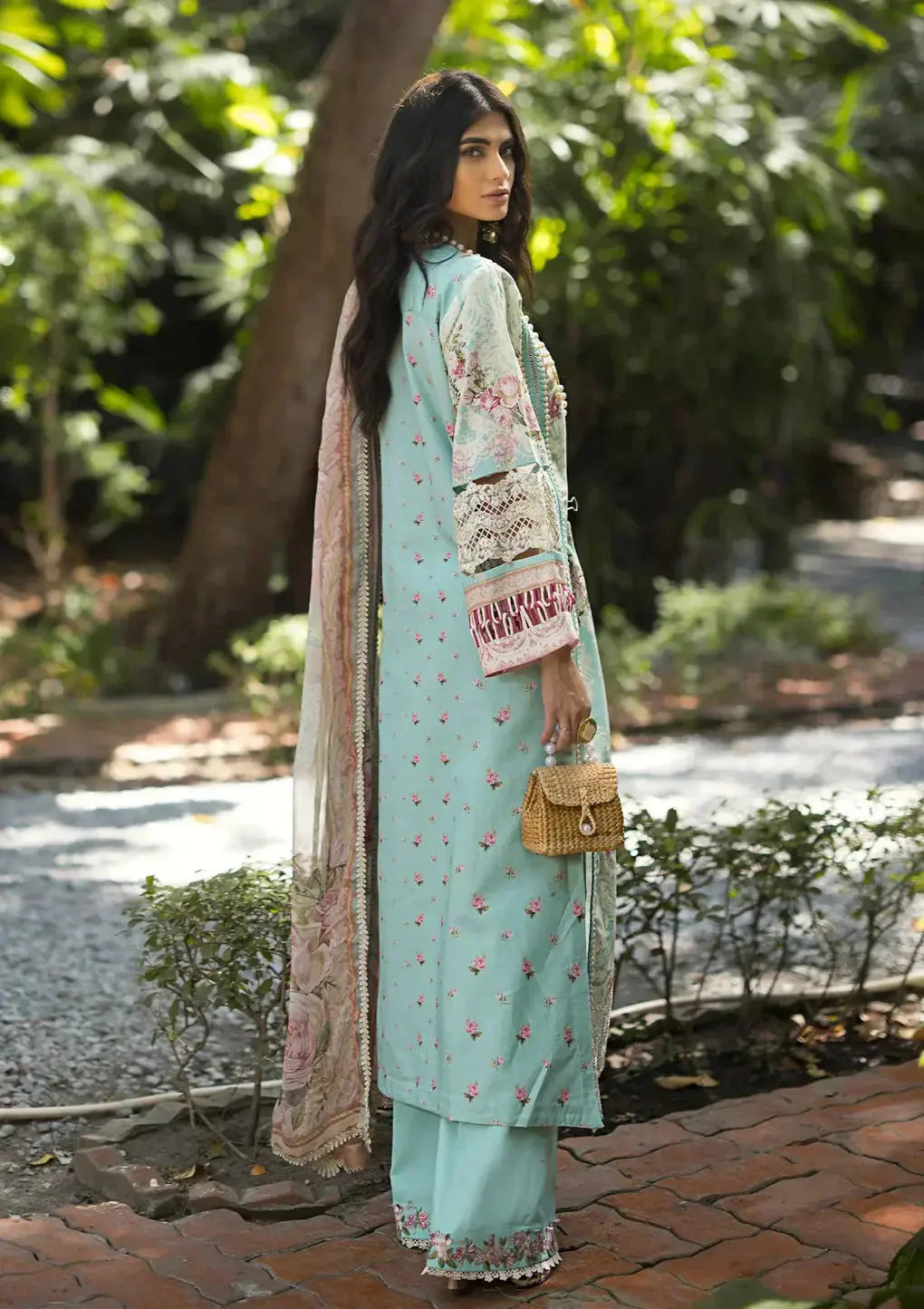 Elaf Premium | Signature Embroidered Lawn 24 | ESL-02B PEARLY ESSENCE - Pakistani Designer Dress - by Elaf Premium | Type: Luxury - 100% Original at Saira Sultan