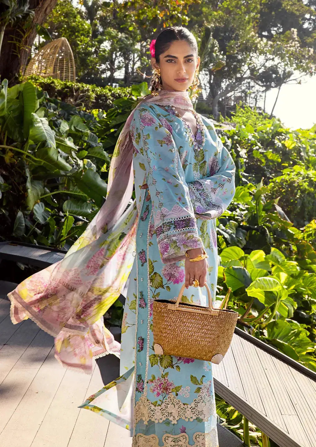 Elaf Premium | Signature Embroidered Lawn 24 | ESL-05A STARLIT HARMONY - Pakistani Designer Dress - by Elaf Premium | Type: Luxury - 100% Original at Saira Sultan