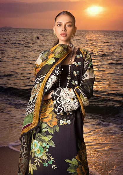 Elaf Premium | Signature Embroidered Lawn 24 | ESL-08B NIGHTFALL - Pakistani Designer Dress - by Elaf Premium | Type: Luxury - 100% Original at Saira Sultan
