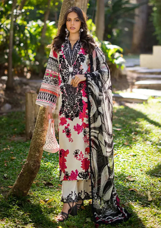Elaf Premium | Signature Embroidered Lawn 24 | ESL-01B CLAUDIA - Pakistani Designer Dress - by Elaf Premium | Type: Luxury - 100% Original at Saira Sultan