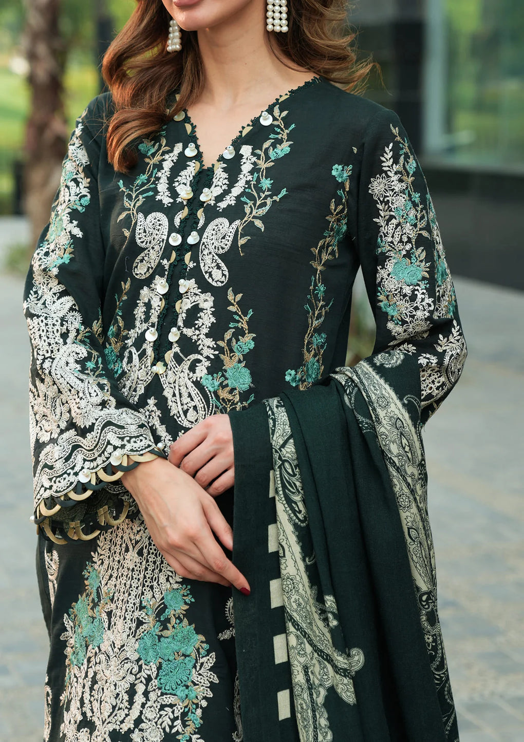Elaf Premium | Winter Pashmina Shawl Collection | EPW-2A Sweet Harmony - Pakistani Designer Dress - by Elaf Premium | Type: Ladies Clothes - 100% Original at Saira Sultan