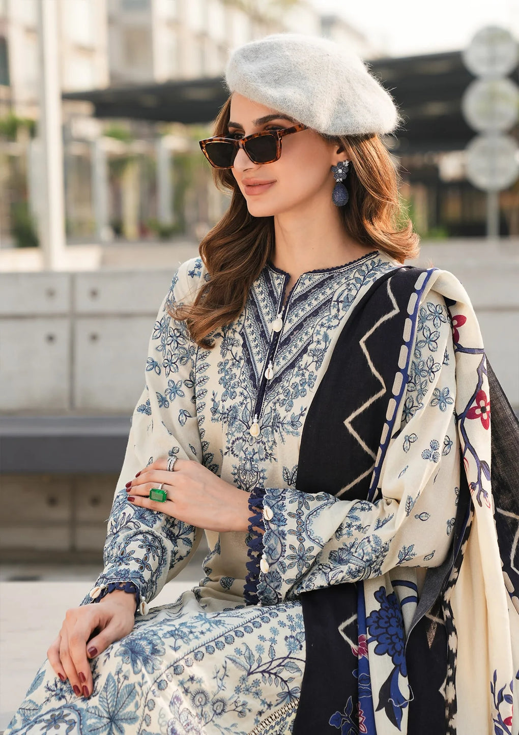 Elaf Premium | Winter Pashmina Shawl Collection | EPW-5B Cherished Memories - Pakistani Designer Dress - by Elaf Premium | Type: Ladies Clothes - 100% Original at Saira Sultan