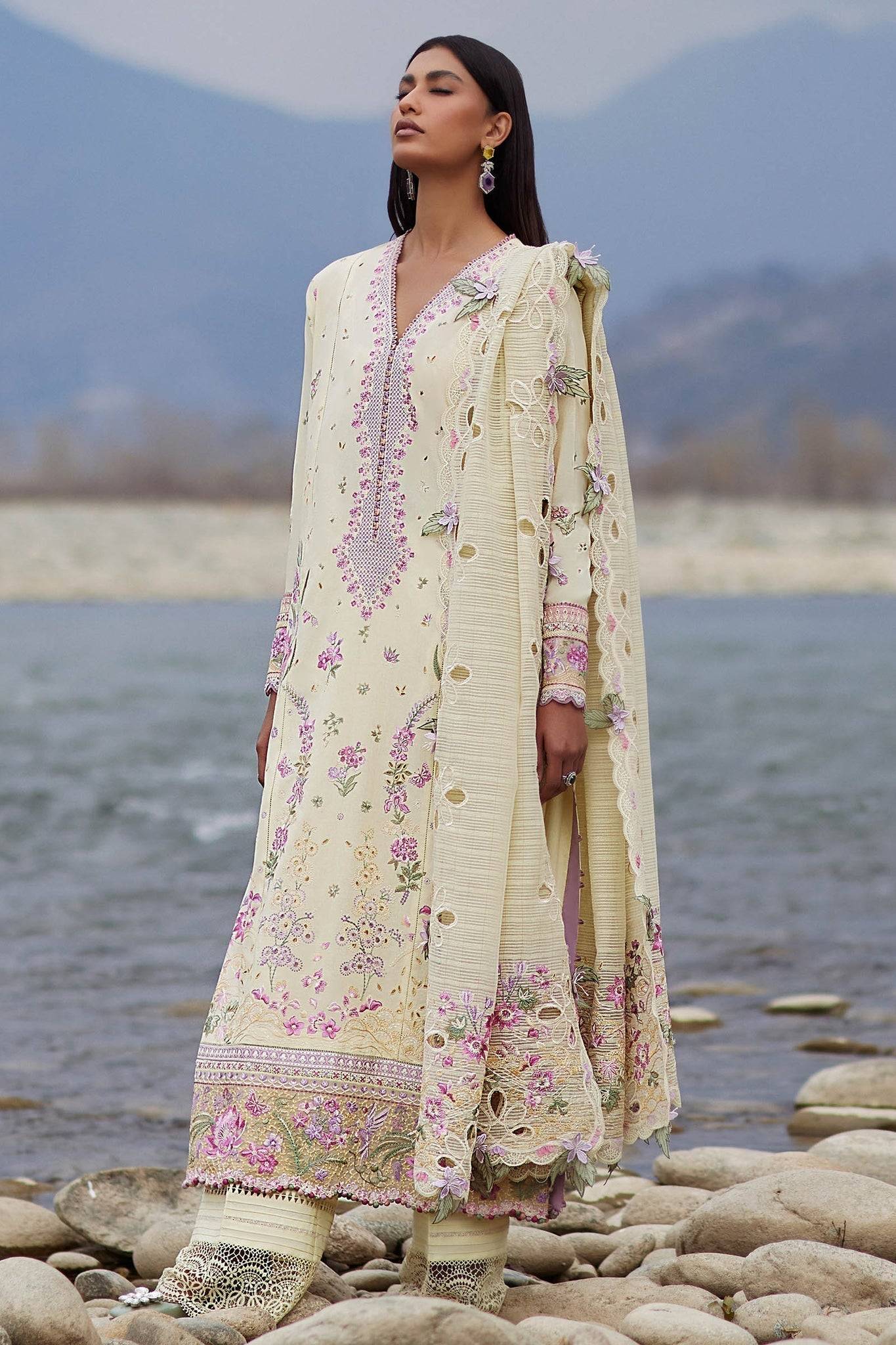 Elan | Lawn24 | NEDINE (EL24-02 B) - Pakistani Designer Dress - by Elan | Type: Luxury - 100% Original at Saira Sultan