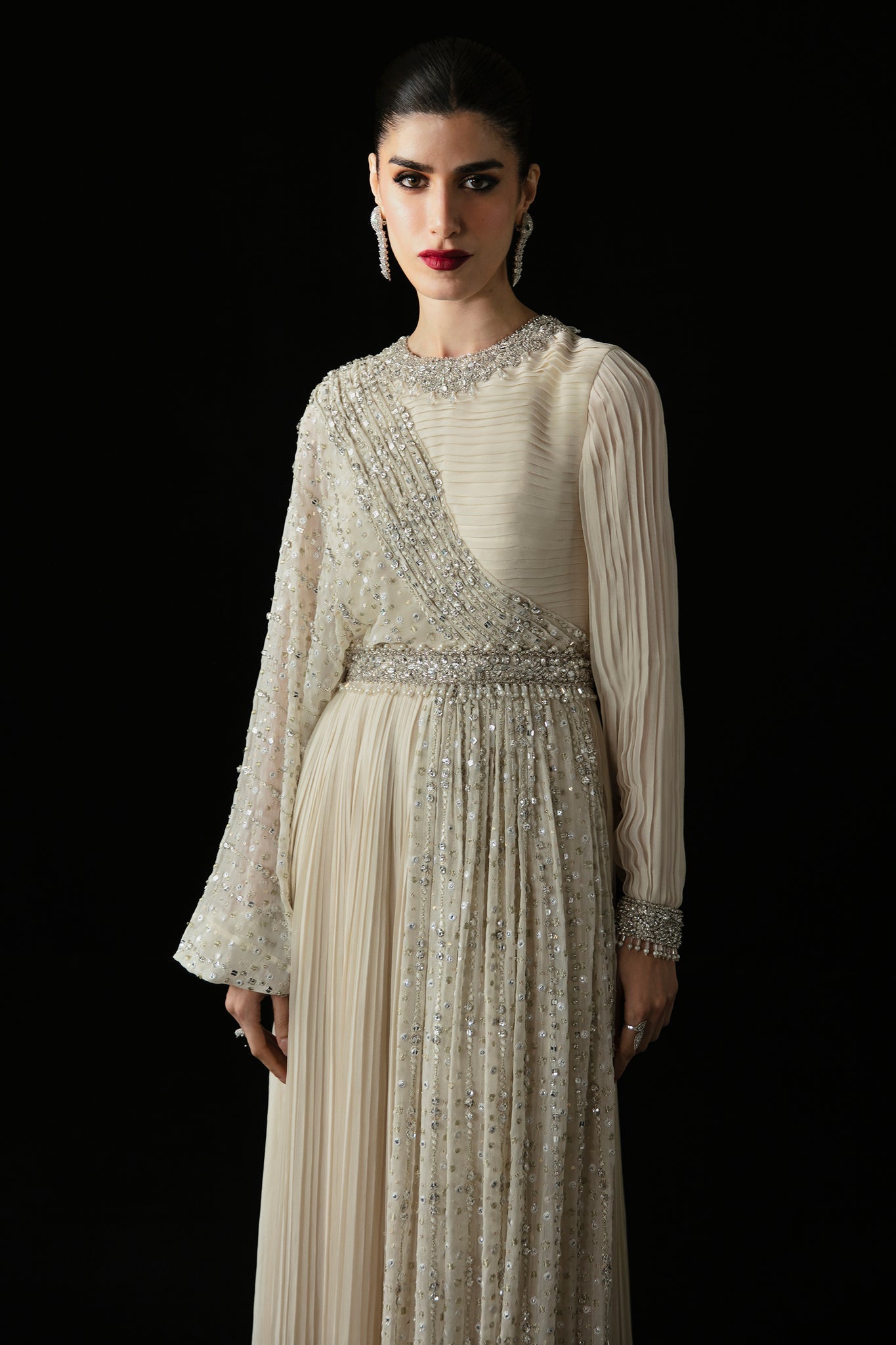 Elan | Pret Crepusule | CRISTAL DE LUNE (EP-21304) S Ivory Pure Chiffon