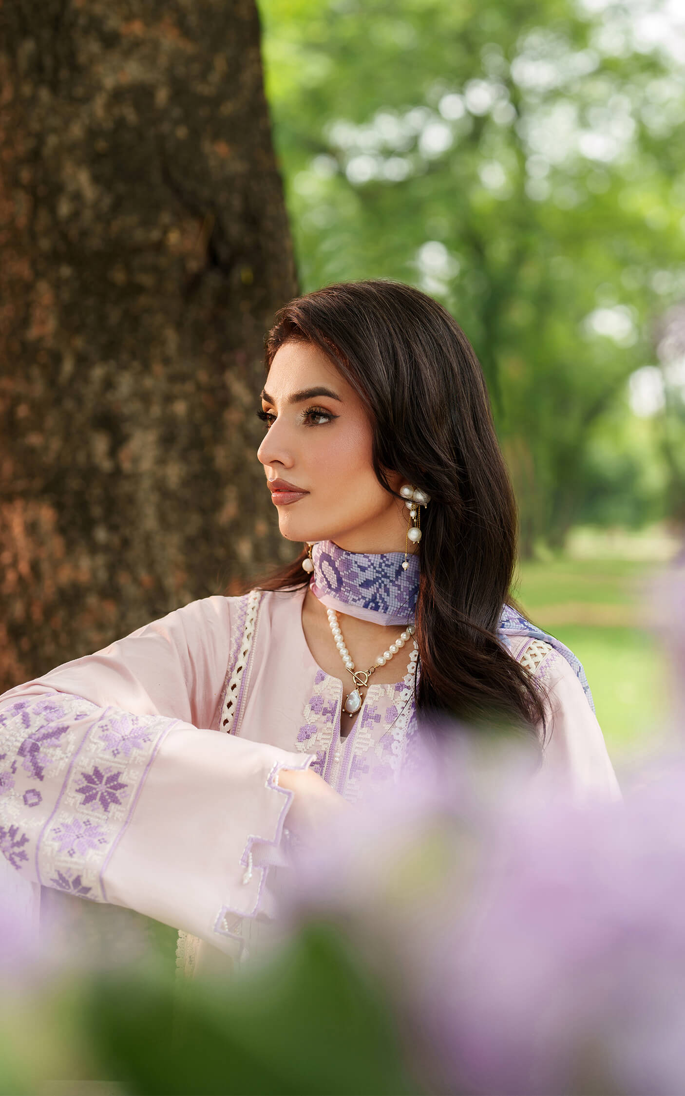 Asifa and Nabeel | Eden Cambric 25 | Elysian Petals ECU25-08 - Pakistani Designer Dress - by Asifa and Nabeel - Type : Ladies Clothes - 100% Original at Saira Sultan
