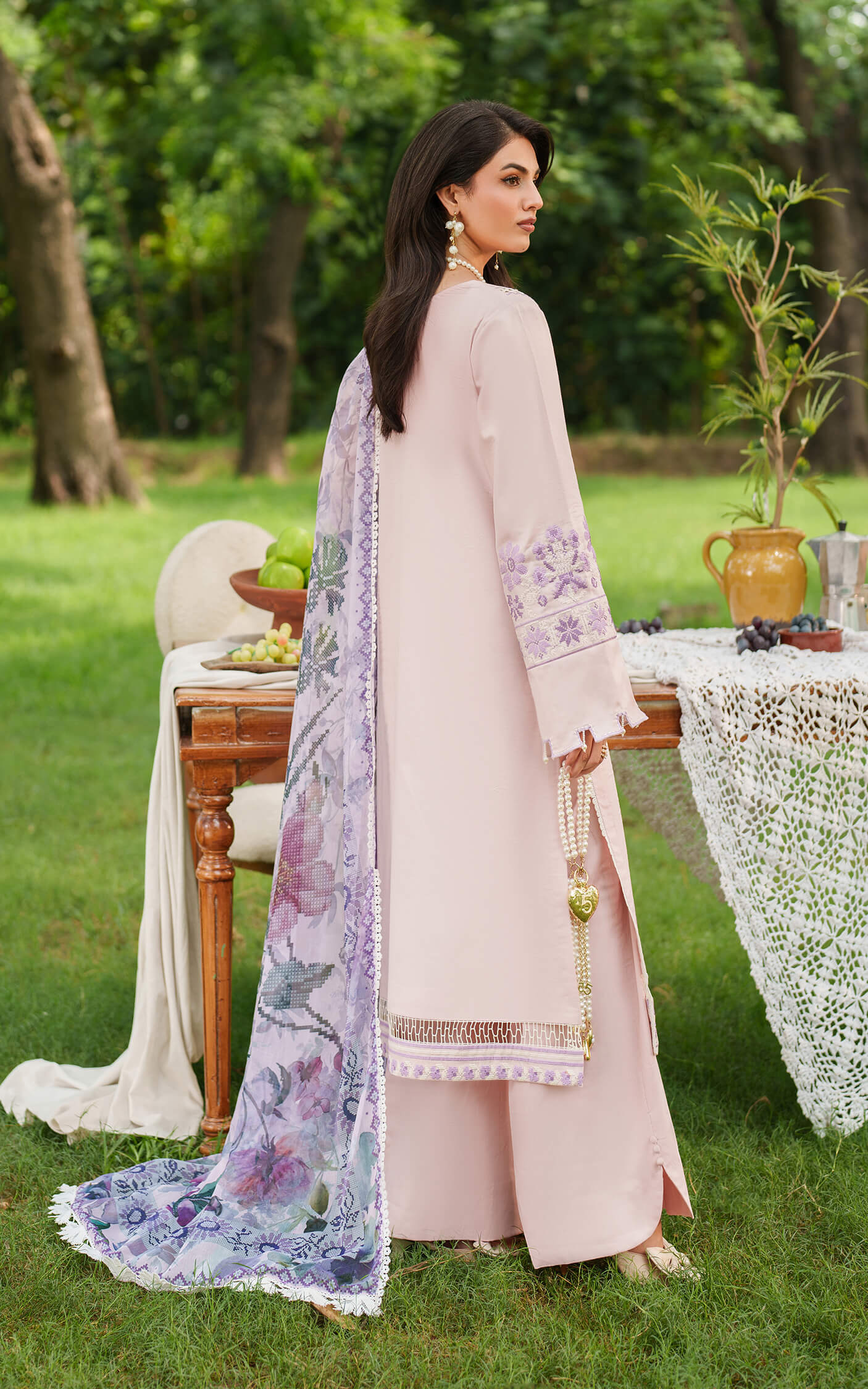 Asifa and Nabeel | Eden Cambric 25 | Elysian Petals ECU25-08 - Pakistani Designer Dress - by Asifa and Nabeel - Type : Ladies Clothes - 100% Original at Saira Sultan