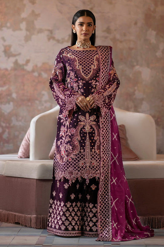 Emaan Adeel | Saanjh Velvet Collection 24 | Anika XS Plum Velvet