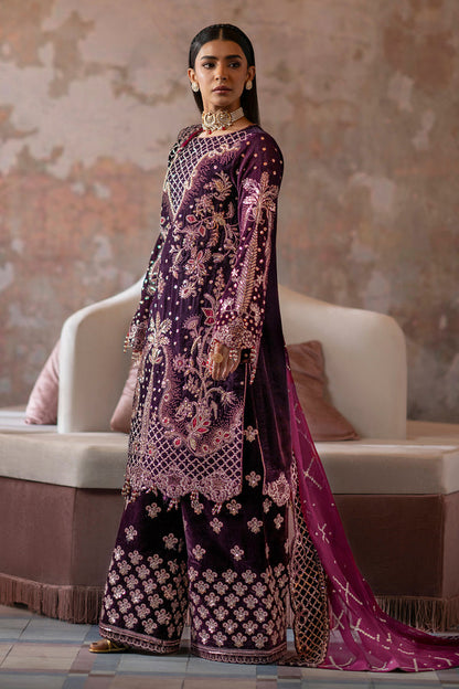 Emaan Adeel | Saanjh Velvet Collection 24 | Anika L Plum Velvet