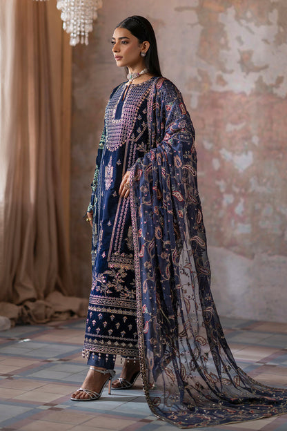 Emaan Adeel | Saanjh Velvet Collection 24 | Roshni XL Navy Velvet