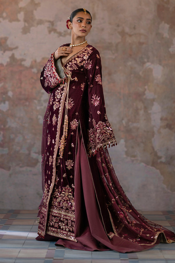 Emaan Adeel | Saanjh Velvet Collection 24 | Tanish Custom Size Blood Red Velvet