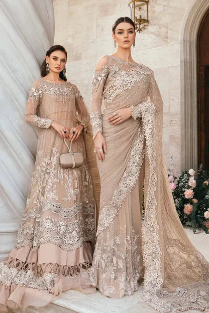 Maria B | Mbroidered Fabrics 2024 | BD-2801 - Pakistani Designer Dress - by Maria B | Type: Bridal - 100% Original at Saira Sultan