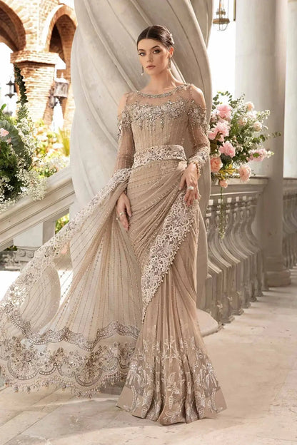 Maria B | Mbroidered Fabrics 2024 | BD-2801 - Pakistani Designer Dress - by Maria B | Type: Bridal - 100% Original at Saira Sultan