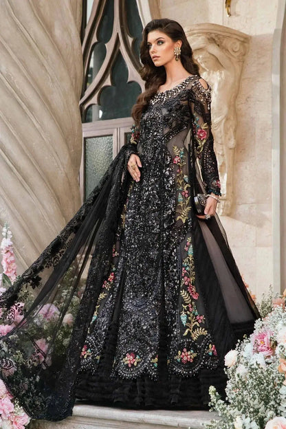 Maria B | Mbroidered Fabrics 2024 | BD-2802 - Pakistani Designer Dress - by Maria B | Type: Bridal - 100% Original at Saira Sultan