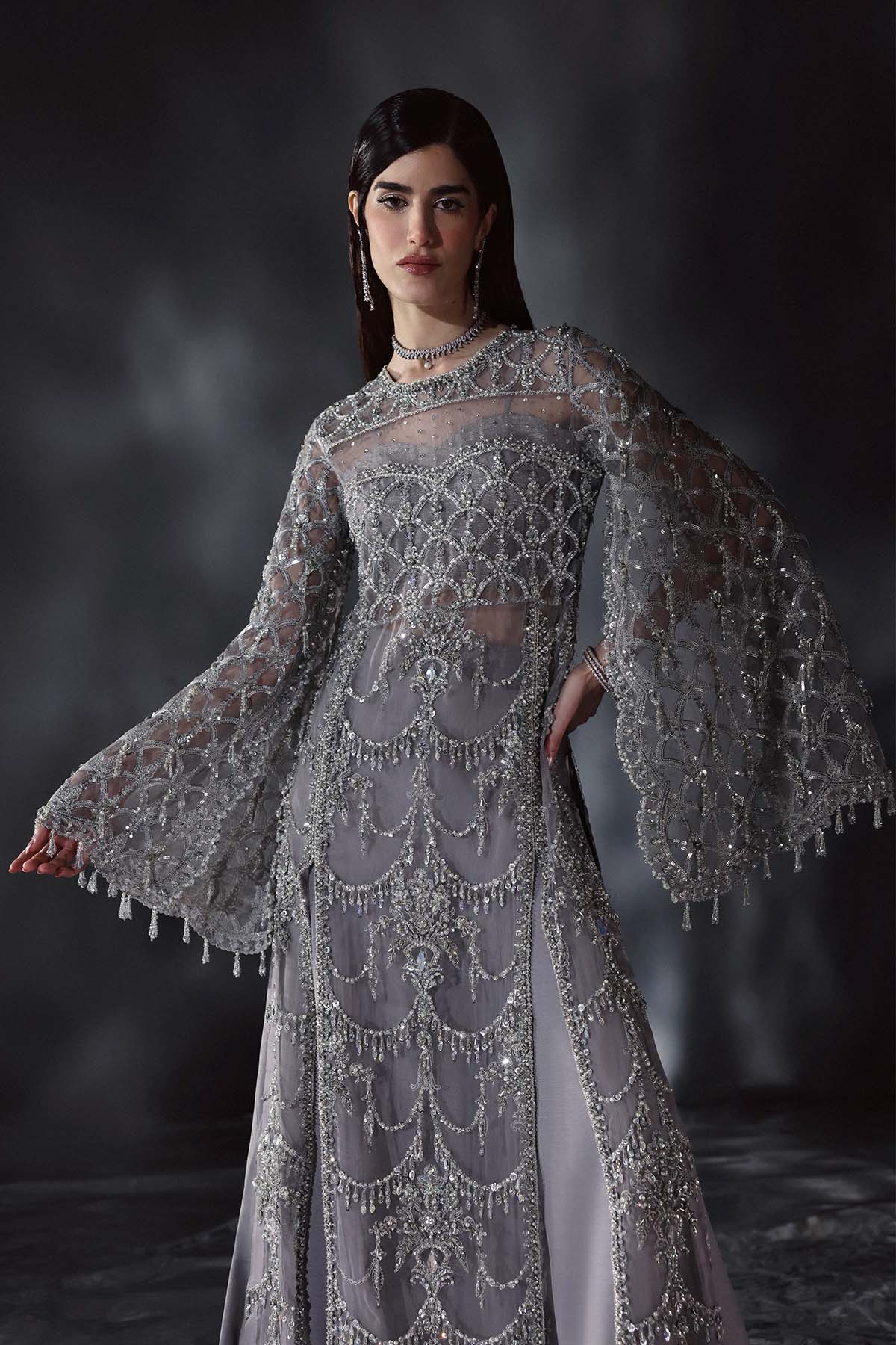 Enzo | Chateau De Lumiere | Raffin©e M Steel Gray Hue Organza