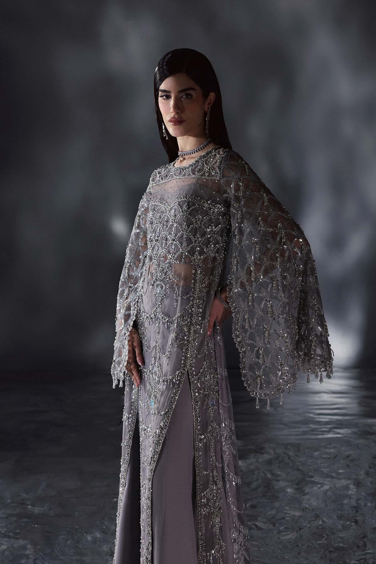 Enzo | Chateau De Lumiere | Raffin©e XL Steel Gray Hue Organza