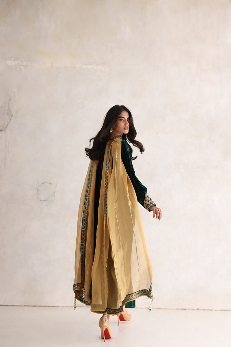 Sana Abbas | Velvet Formals | ESRA S Emerald Green Velvet